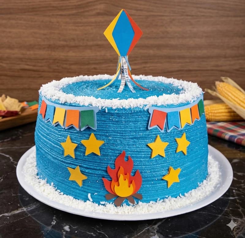 Bolo decorado com recheio de ninho